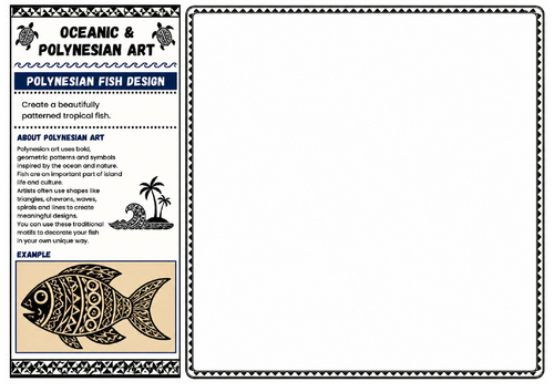 Polynesian Fish Design | Oceanic & Polynesian Art Worksheet | KS2 KS3 Art Activity