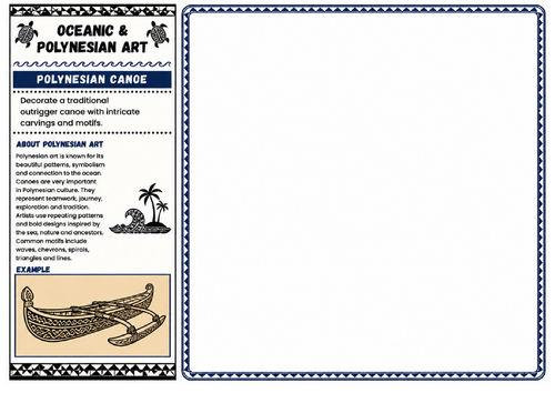 Polynesian Canoe | Oceanic & Polynesian Art Worksheet | KS2 KS3 Drawing Activity