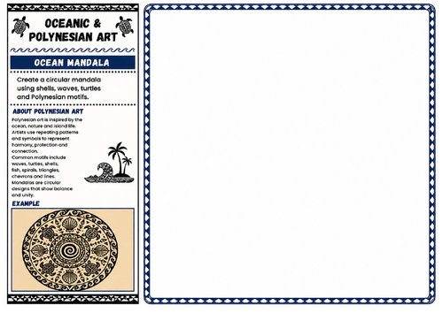 Ocean Mandala | Oceanic & Polynesian Art Worksheet | KS2 KS3 Pattern Design