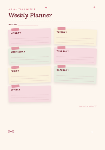 Weekly Student Planner Printable PDF | School Homework & Study Organiser