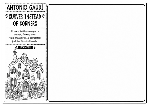 Antonio Gaudí Curved Architecture Worksheet | Creative Building Design | KS2 KS3 Art