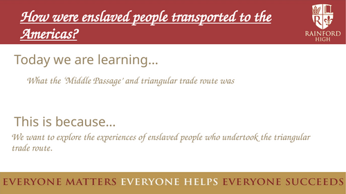 L3 - how were enslaved people transported to the Americas (the middle passage)