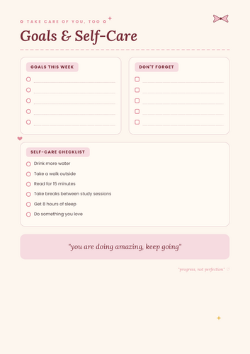 Student Goal Setting & Wellbeing
