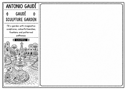 Antonio Gaudí Sculpture Garden Worksheet | Creative Landscape Design | KS2 KS3 Art