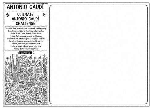 Ultimate Antonio Gaudí Challenge Worksheet | Architecture & Mosaic Art Activity | KS2 KS3 Art