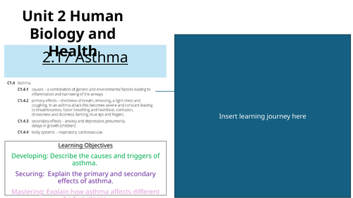 AAQ Health and Social Care Unit 2 Human Biology & Health All lessons