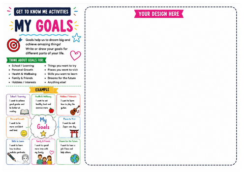 My Goals Worksheet | Growth Mindset Activity | Back to School | KS2 KS3