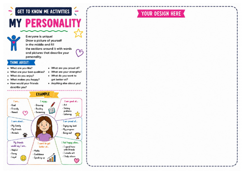 My Personality Worksheet | PSHE Self Reflection Activity | KS2 KS3