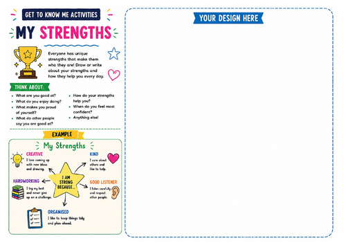 My Strengths Worksheet | Growth Mindset & Self-Esteem Activity | Back to School | KS2 KS3
