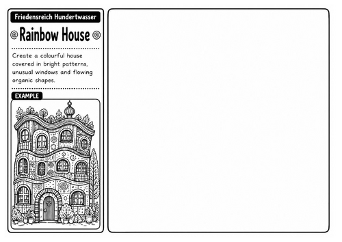 Rainbow House | Friedensreich Hundertwasser Architecture Drawing Activity | KS2 KS3 Art