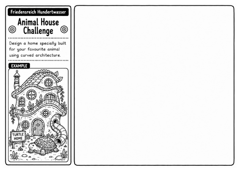 Animal House Challenge | Hundertwasser Inspired Creative Architecture Worksheet