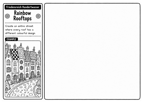 Rainbow Rooftops | Creative Roof Design Worksheet Inspired by Hundertwasser