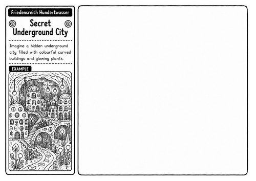 Secret Underground City | Friedensreich Hundertwasser Inspired Architecture Drawing Worksheet