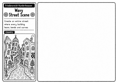 Wavy Street Scene | Friedensreich Hundertwasser Inspired City Drawing Activity