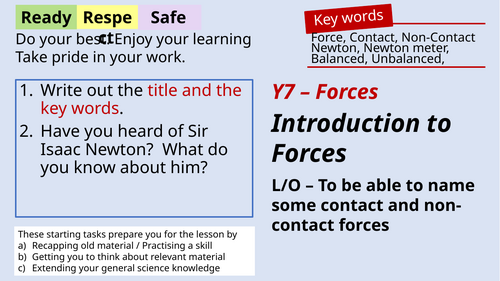 Forces - Key stage 3 scheme of work.  Fully resourced