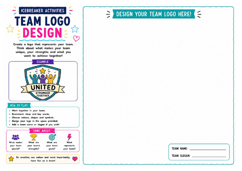 Team Logo Design Worksheet | Creative Team Building Activity | KS2 KS3