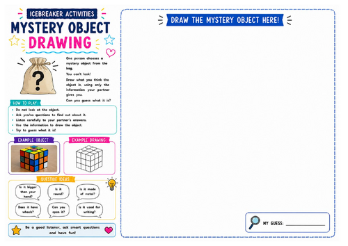 Mystery Object Drawing Worksheet | Communication Game | Icebreaker Activity | KS2 KS3