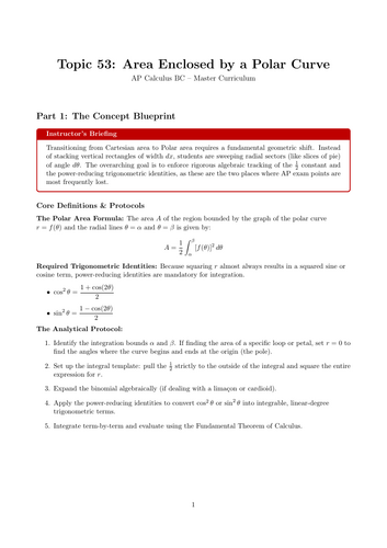 Area Enclosed by a Polar Curve | Ready-to-Teach Resource | Maths Cover Work & Home Learning