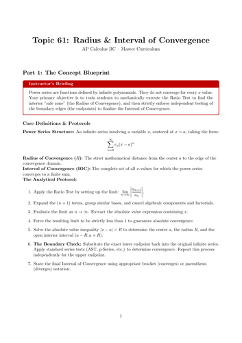 Radius & Interval of Convergence | Ready-to-Teach Resource | Maths Cover Work & Home Learning