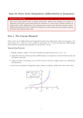 Power Series Manipulation (Differentiation & Integration) | Ready-to-Teach Resource | Maths Cover Wo