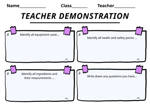 Teacher Demonstration (Pupils Notes)