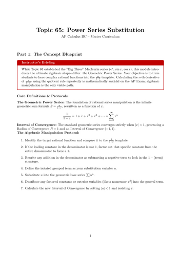 Power Series Substitution | Ready-to-Teach Resource | Maths Cover Work & Home Learning