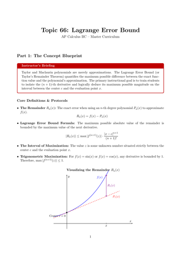Lagrange Error Bound | Ready-to-Teach Resource | Maths Cover Work & Home Learning