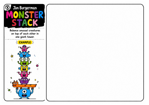 Jon Burgerman Art Worksheet – Monster Stack | Character Design Challenge | Creative Drawing