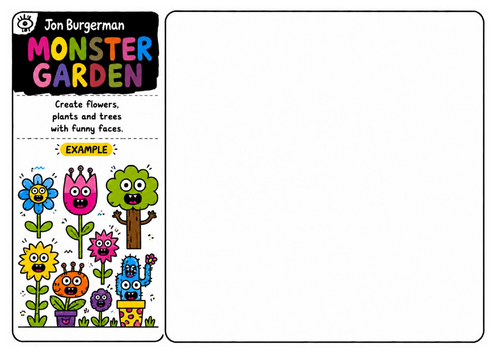 Jon Burgerman Art Worksheet – Monster Garden | Nature Character Design | Contemporary Art Activity