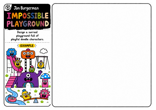 Jon Burgerman Art Worksheet – Impossible Playground | Surreal Playground Drawing | KS2 KS3 Art Activ