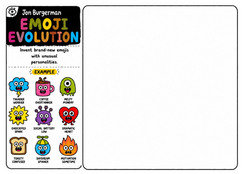 Jon Burgerman Art Worksheet – Emoji Evolution | Design New Emojis | Character Drawing Activity