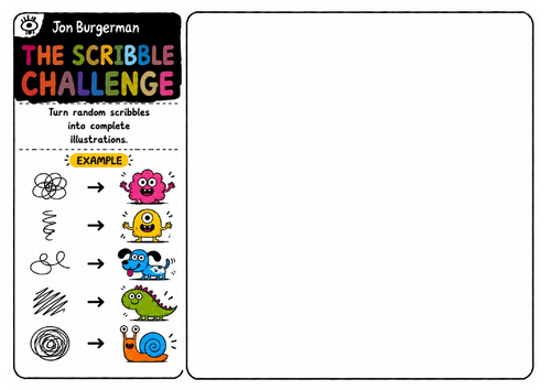 Jon Burgerman Art Worksheet – The Scribble Challenge | Creative Drawing Starter | Imagination Activi