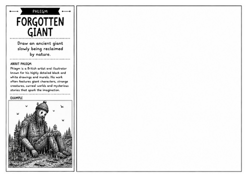 Phlegm Inspired Art Worksheet – Forgotten Giant | Surreal Landscape Drawing | KS2 KS3 KS4