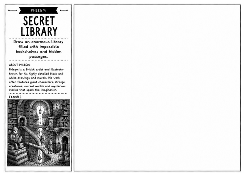 Phlegm Inspired Art Worksheet – Secret Library | Fantasy Architecture Drawing | KS2 KS3 KS4