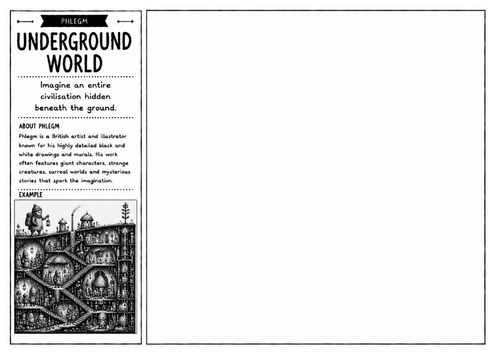 Phlegm Inspired Art Worksheet – Underground World | Fantasy City Drawing | KS2 KS3 KS4