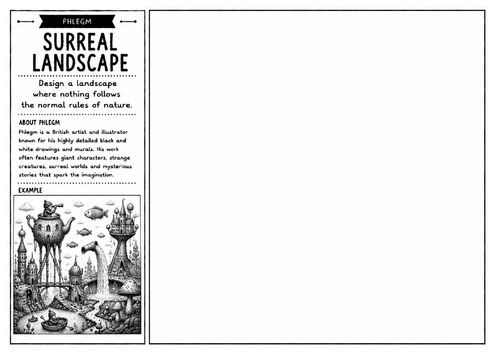 Phlegm Inspired Art Worksheet – Surreal Landscape | Creative Landscape Drawing | KS2 KS3 KS4