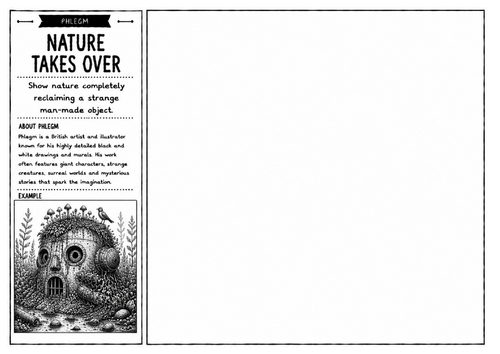 Phlegm Inspired Art Worksheet – Nature Takes Over | Surreal Environmental Drawing | KS2 KS3 KS4