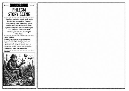 Phlegm Inspired Art Worksheet – Phlegm Story Scene | Ultimate Surreal Illustration Challenge | KS2 K