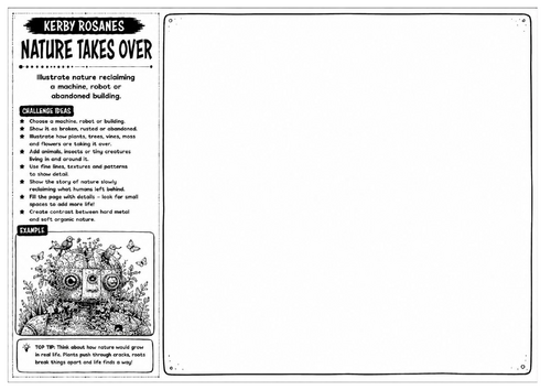 Kerby Rosanes Inspired Art Worksheet – Nature Takes Over | Environmental Art Challenge | KS3 KS4 GCS