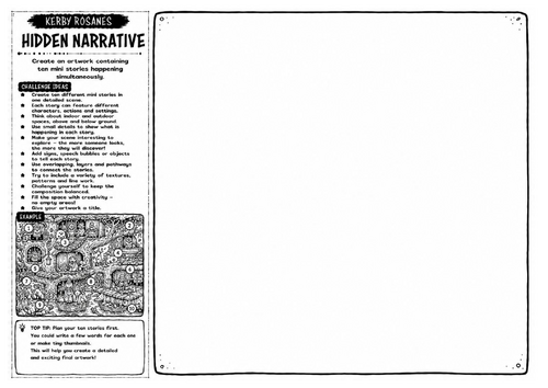 Kerby Rosanes Inspired Art Worksheet – Hidden Narrative | Visual Storytelling Challenge | KS3 KS4 GC