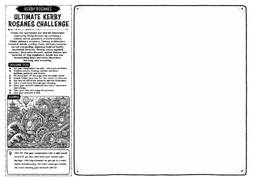 Kerby Rosanes Inspired Art Worksheet – Ultimate Kerby Rosanes Challenge | Advanced Pen & Ink Illustr