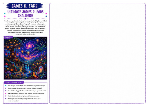 James R. Eads Inspired Art Worksheet | Ultimate James R. Eads Challenge | Contemporary Artist Projec