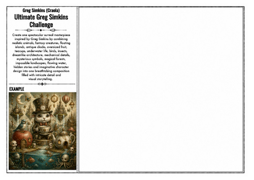 Greg Simkins (Craola) Inspired Art Worksheet – Ultimate Greg Simkins Challenge | Complete Surreal Il