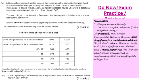 12 marker - Design an Experiment Lesson & Retrieval Lesson - Research Methods - A LEVEL Psychology