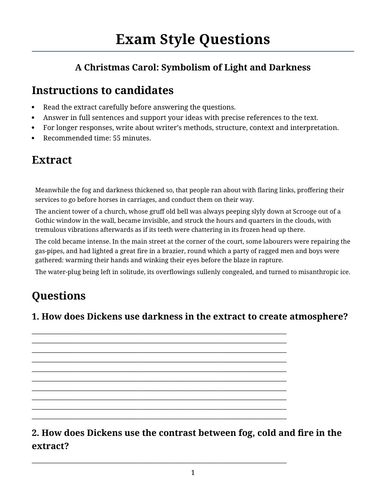 A Christmas Carol – Symbolism of Light and Darkness