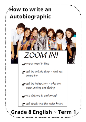 English - Memoirs / Autobiographical Essays - Assessment scaffolding booklet