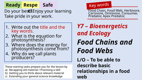 Ecology - Key Stage 3 Scheme of Work - Fully resourced teaching package