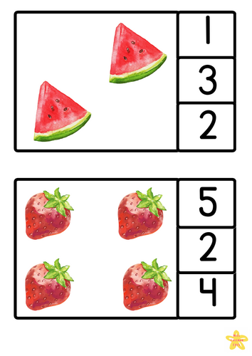 Fruity peg the numbers 1-5