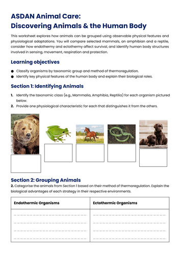 ASDAN Animal Care - Animal Classification