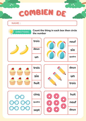 End of term Year 7 French worksheets